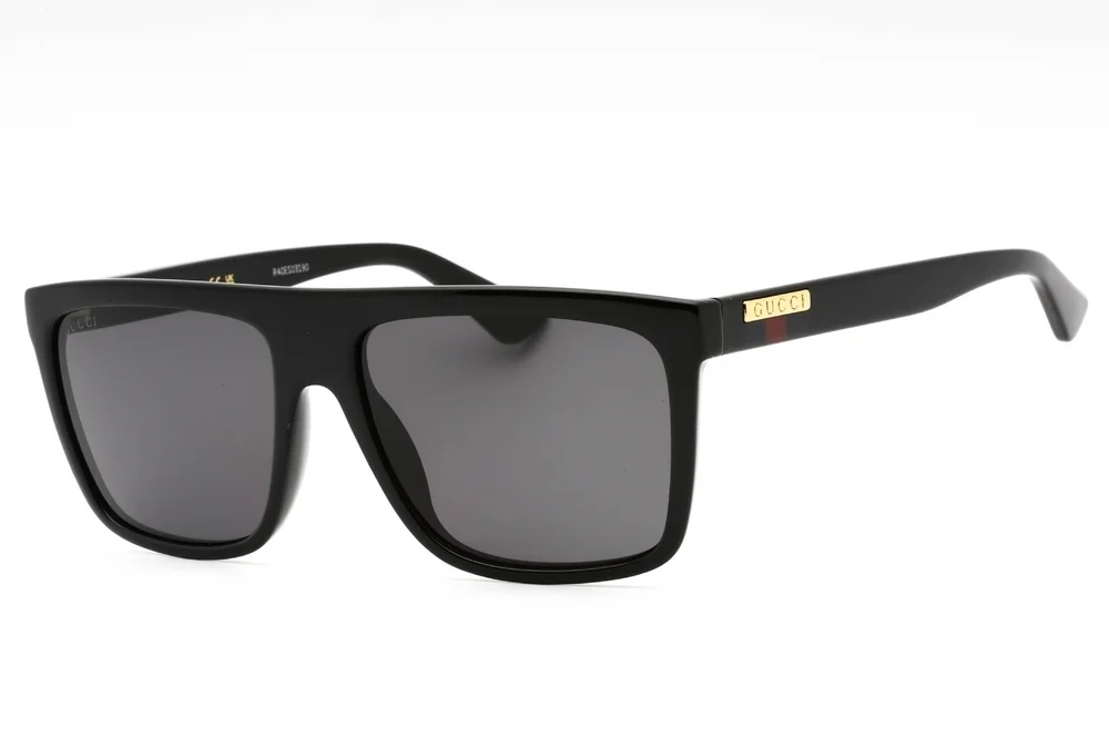 NWT Gucci GG0748S-001 Black Rectangular 59mm Sunglasses